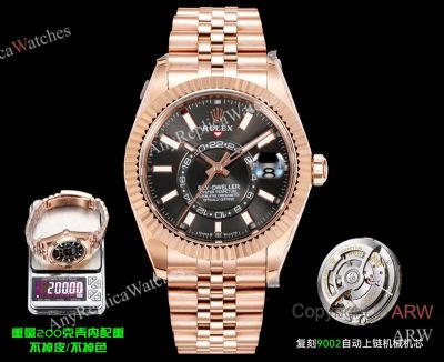 AR+ Factory Weighted Version Rolex SKY-DWELLER Black Face 904L Watch 42mm